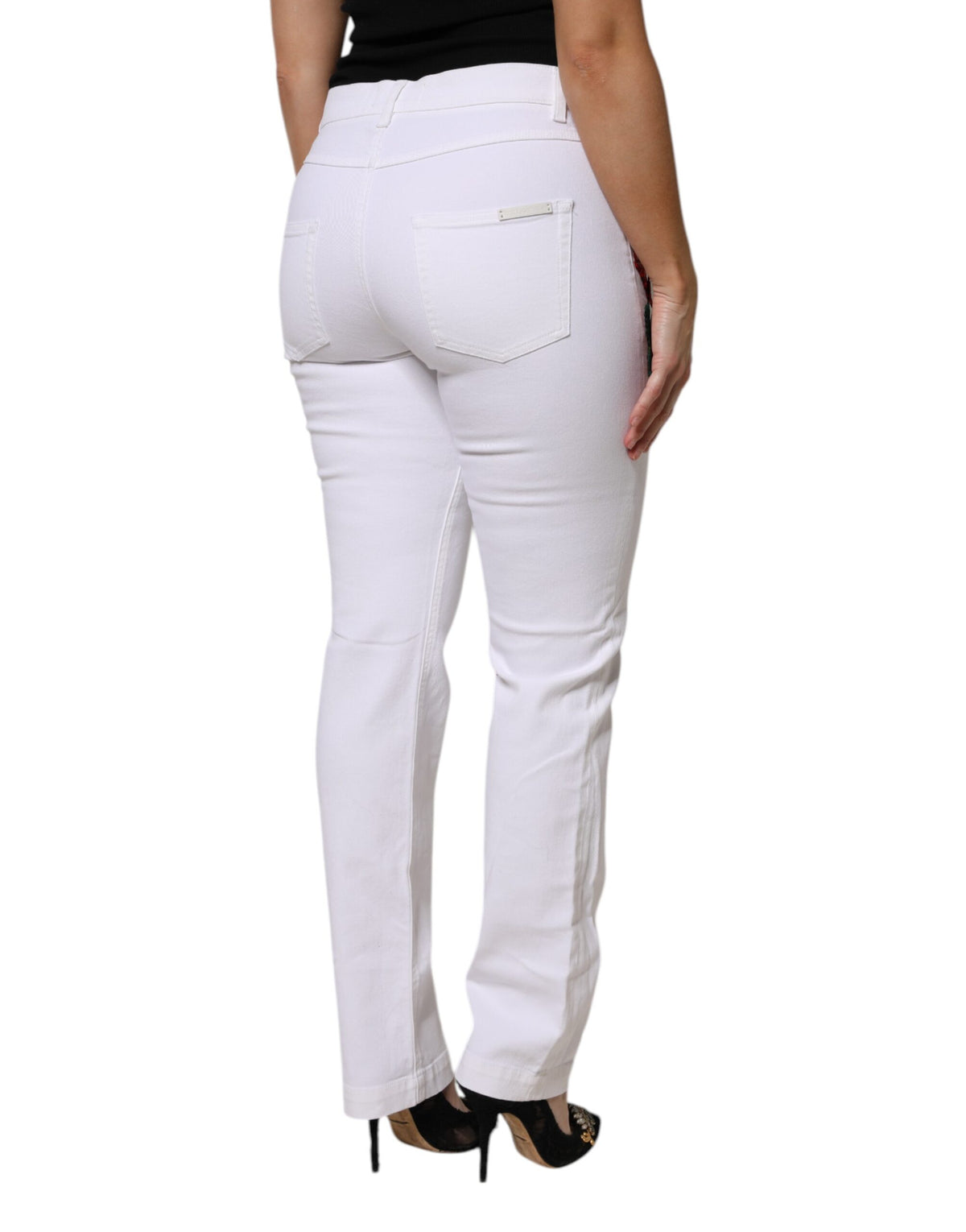Dolce & Gabbana | White Floral Sequined GIRLY Denim Jeans