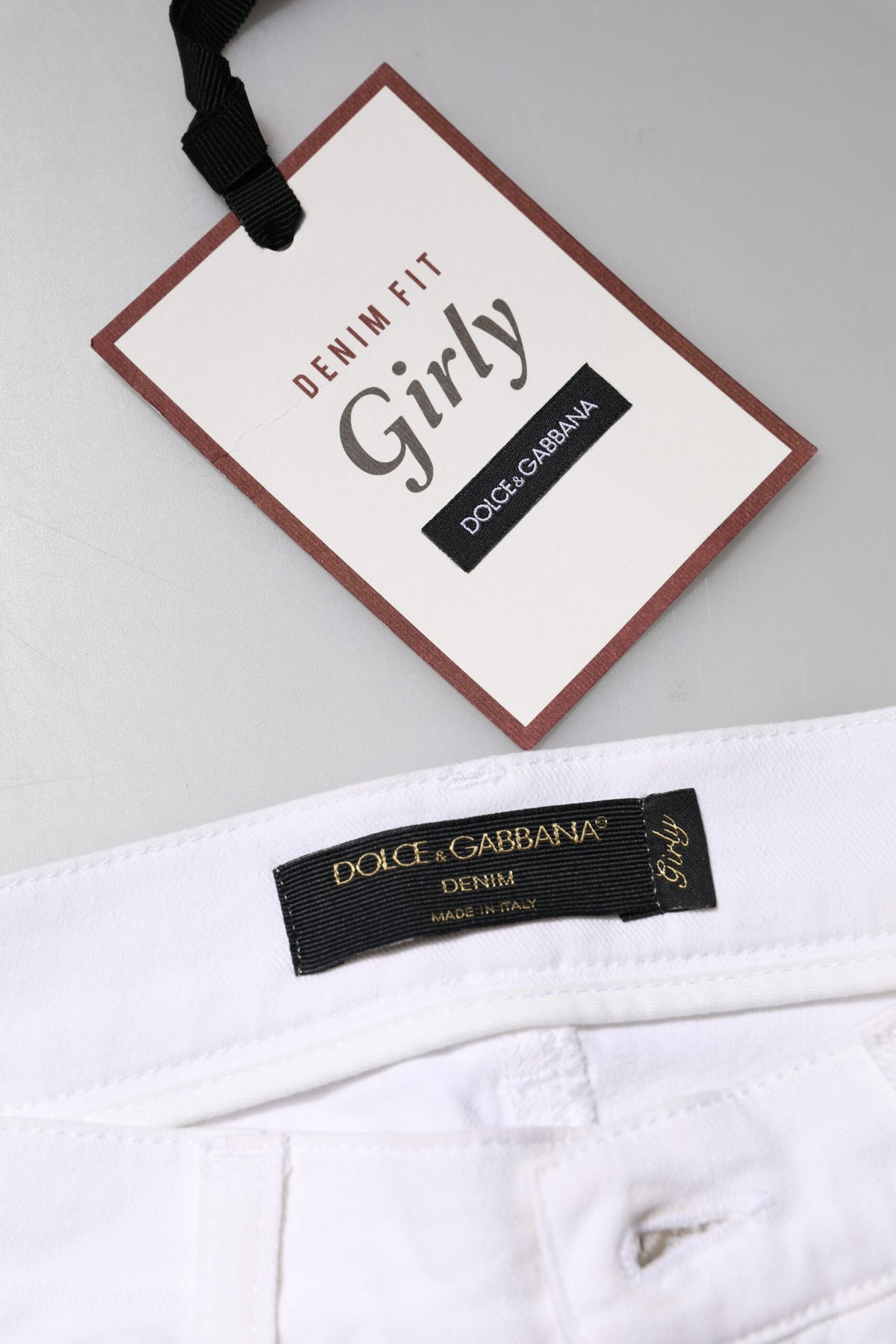 Dolce & Gabbana | White Floral Sequined GIRLY Denim Jeans