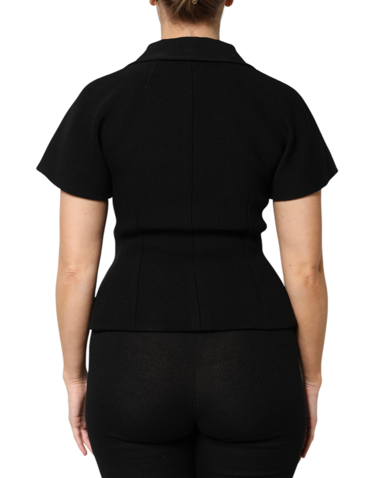 Dolce & Gabbana | Black Wool Double Breasted Coat Jacket