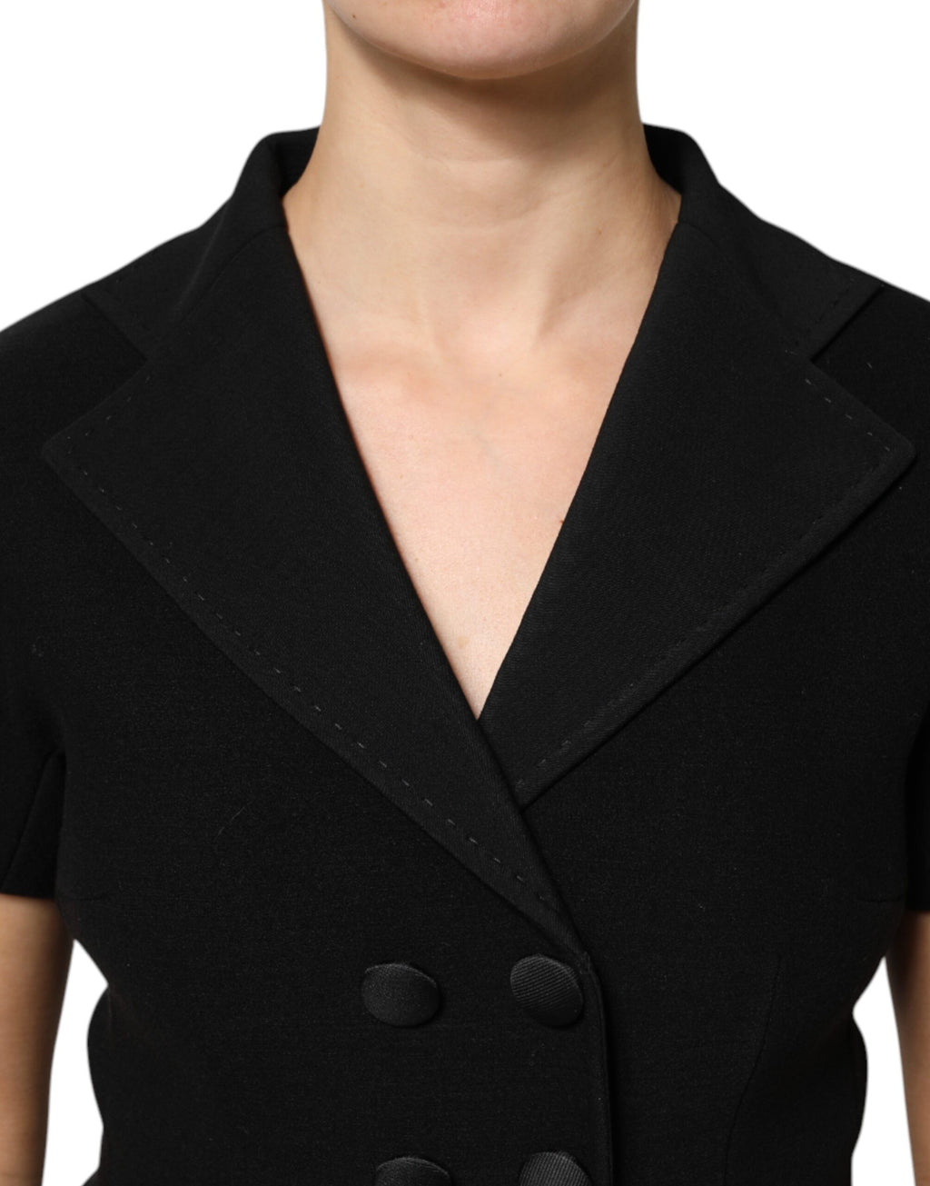 Dolce & Gabbana | Black Wool Double Breasted Coat Jacket
