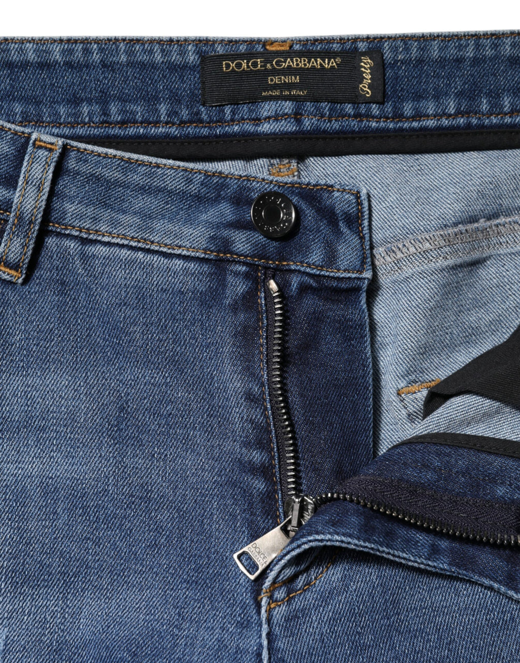 Dolce & Gabbana | Blue Tattered Cotton Low Waist Denim Jeans