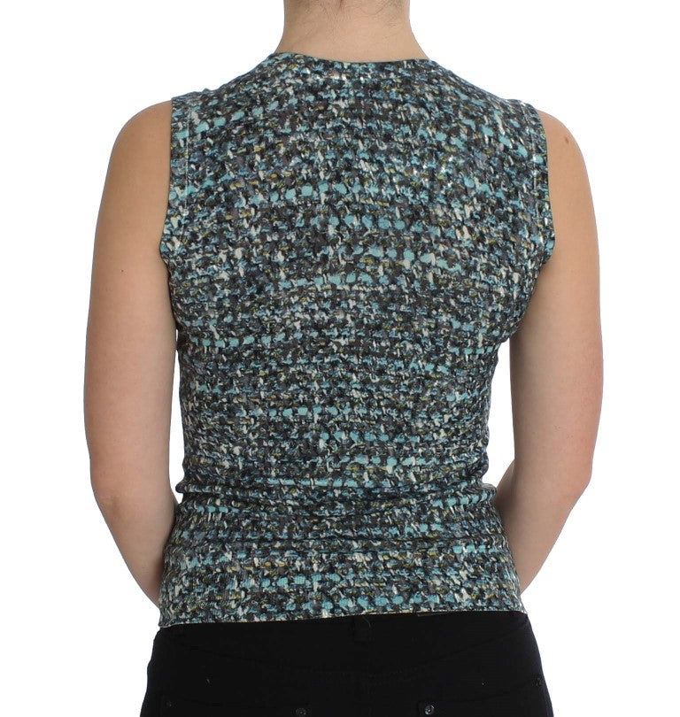 Dolce & Gabbana | Blue Wool Sweater Sleeveless Pullover