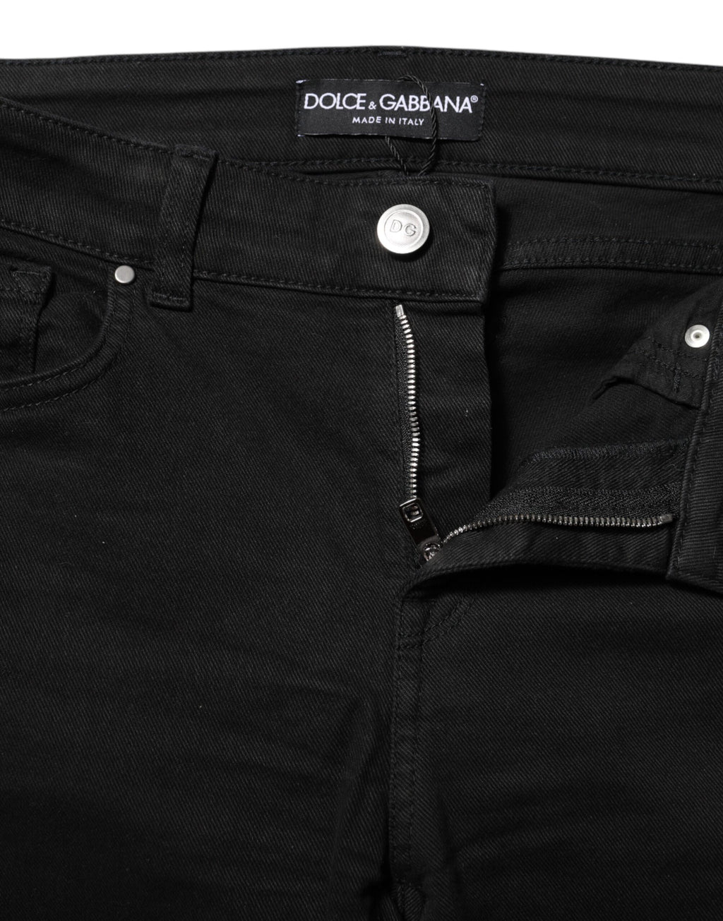 Dolce & Gabbana | Black Skinny Cotton Mid Waisted Denim Jeans