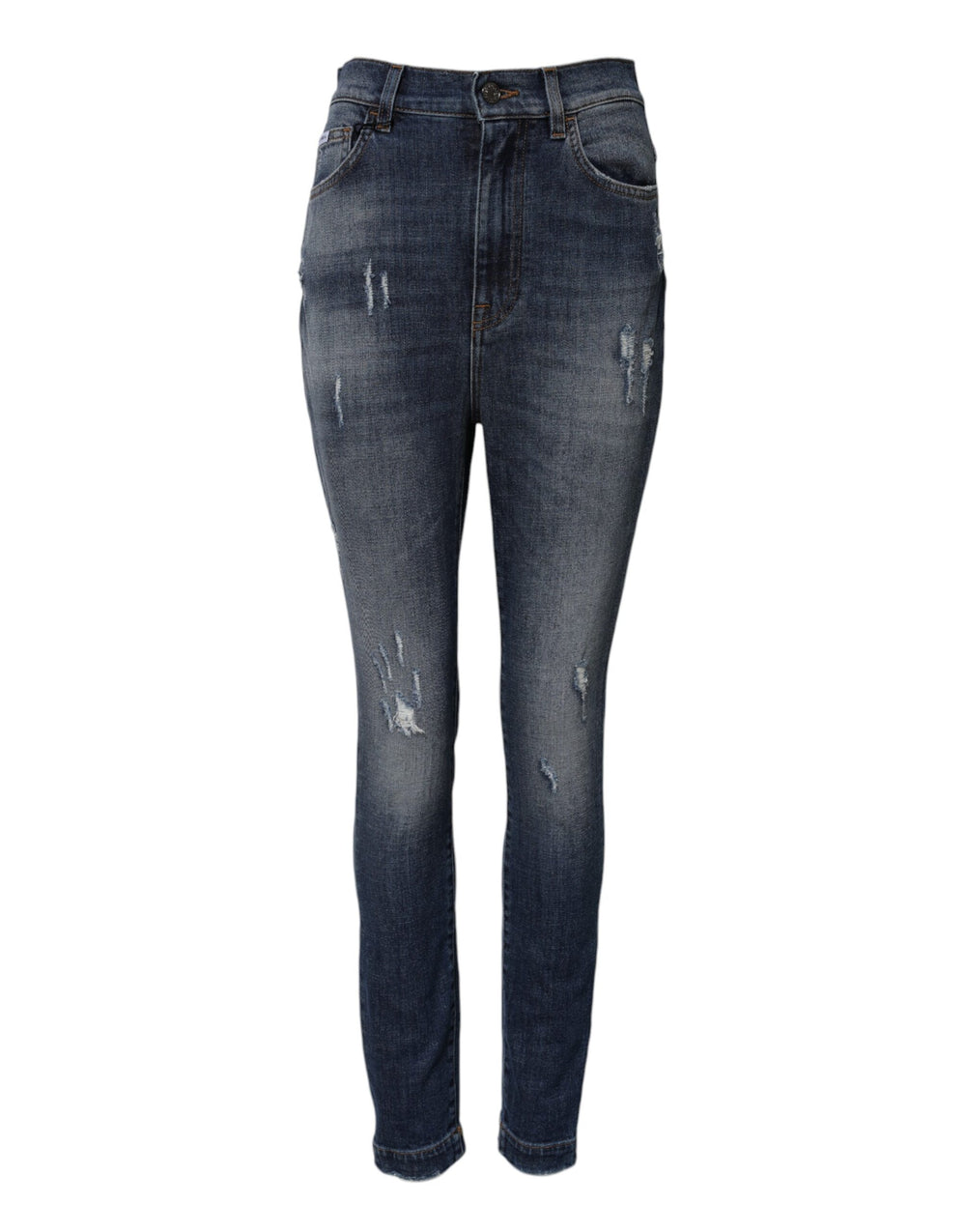 Dolce & Gabbana | Blue Washed Cotton High Waisted Denim Jeans