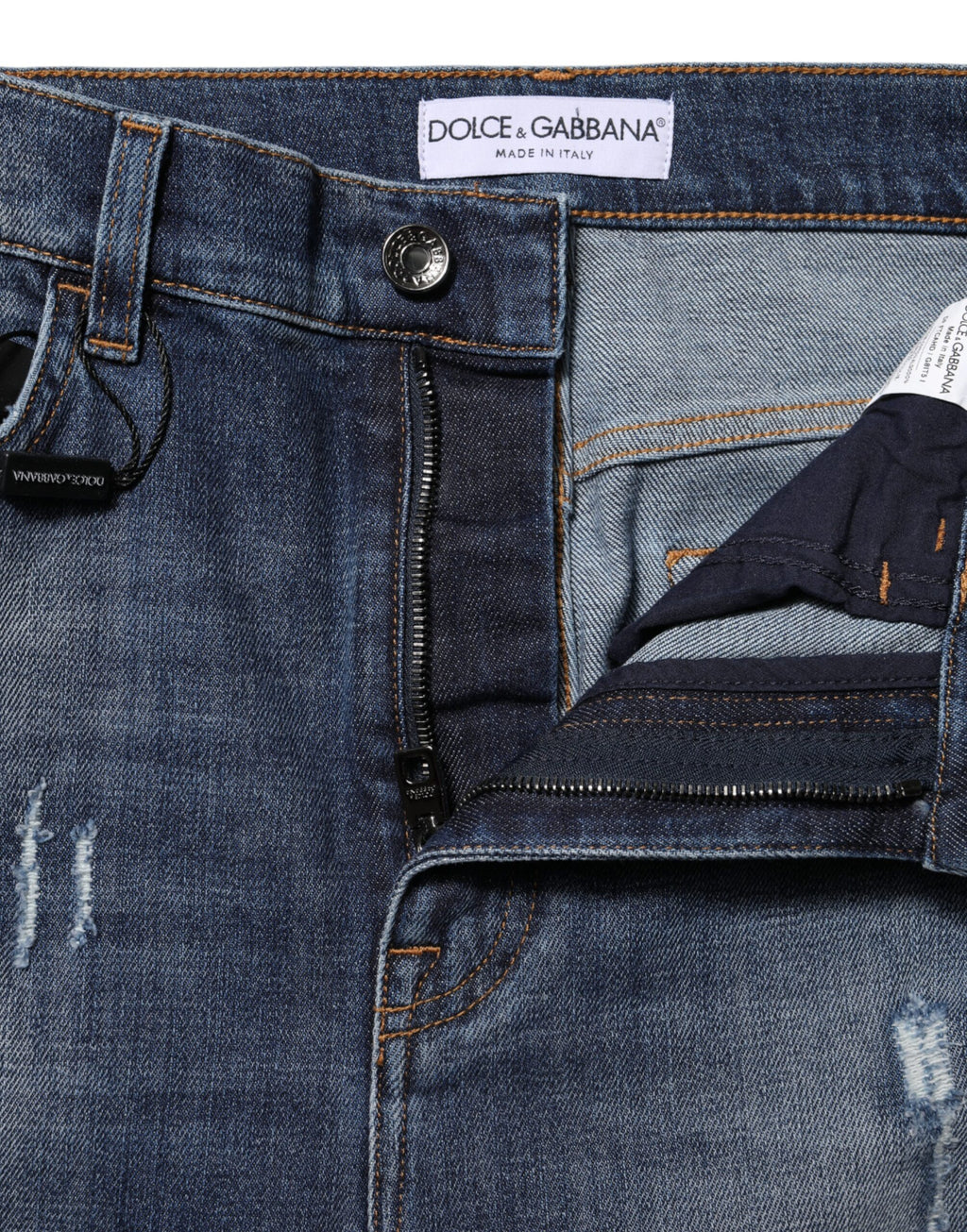 Dolce & Gabbana | Blue Washed Cotton High Waisted Denim Jeans