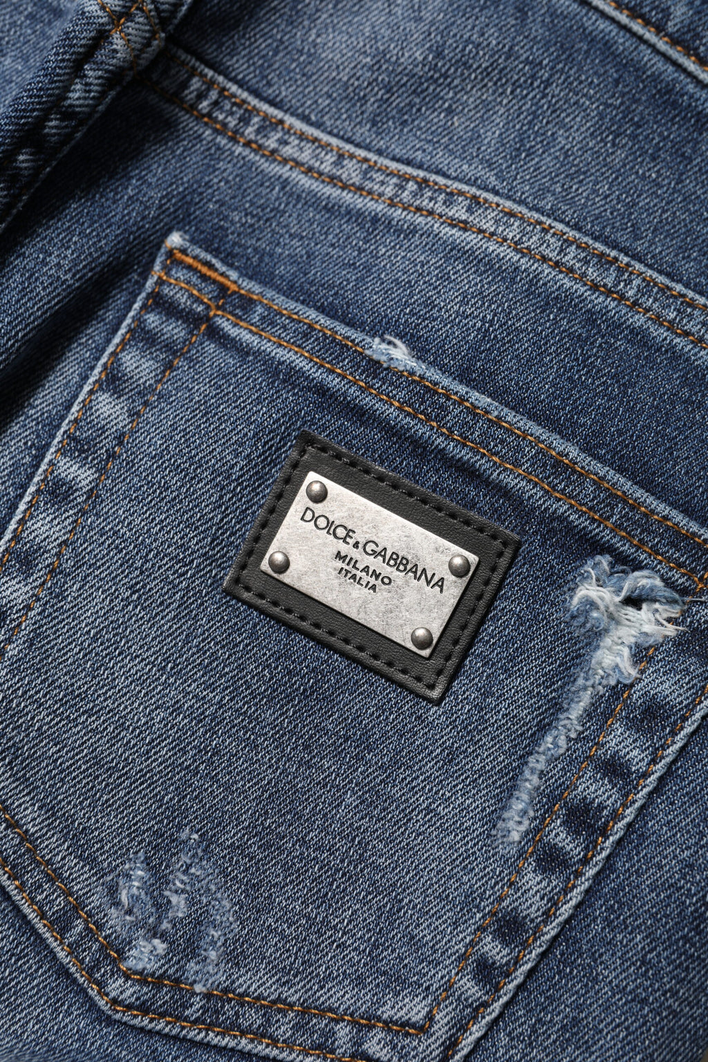 Dolce & Gabbana | Blue Washed Cotton High Waisted Denim Jeans