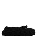 Dolce & Gabbana | Black Wool Slip On Flats Ballerina Shoes