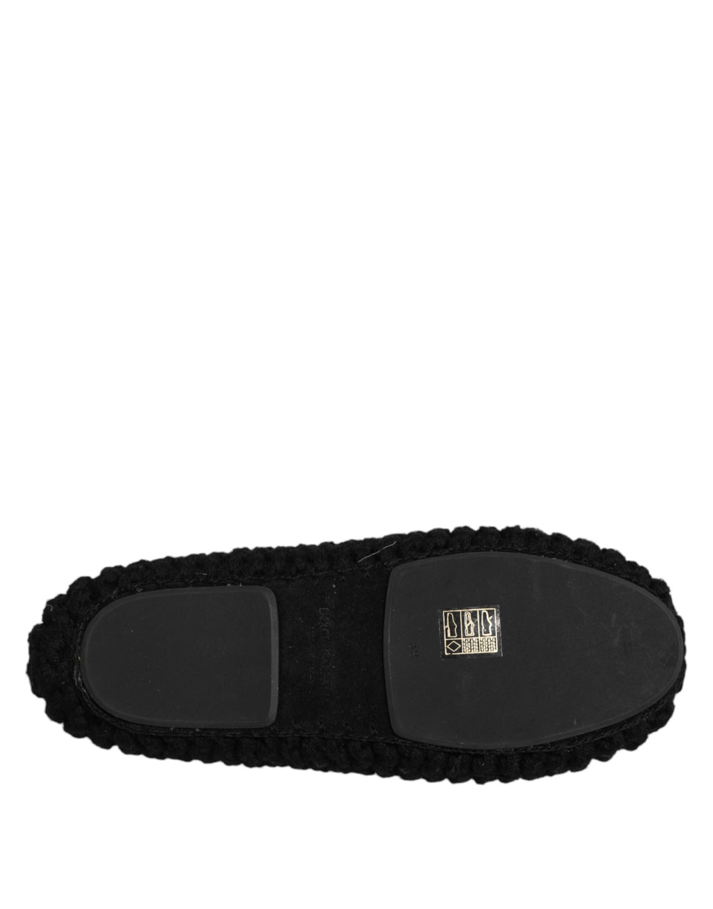 Dolce & Gabbana | Black Wool Slip On Flats Ballerina Shoes
