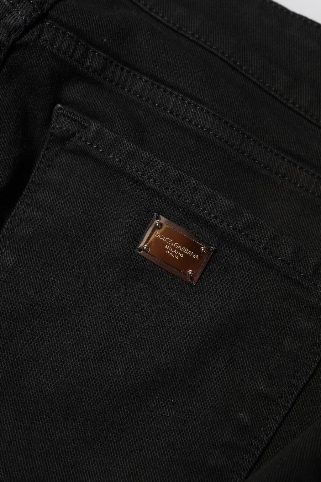 Dolce & Gabbana | Black Cotton Skinny Mid Waist Denim Jeans