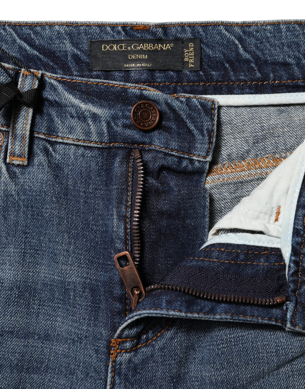 Dolce & Gabbana | Blue Cotton Boyfriend Tattered Denim Jeans
