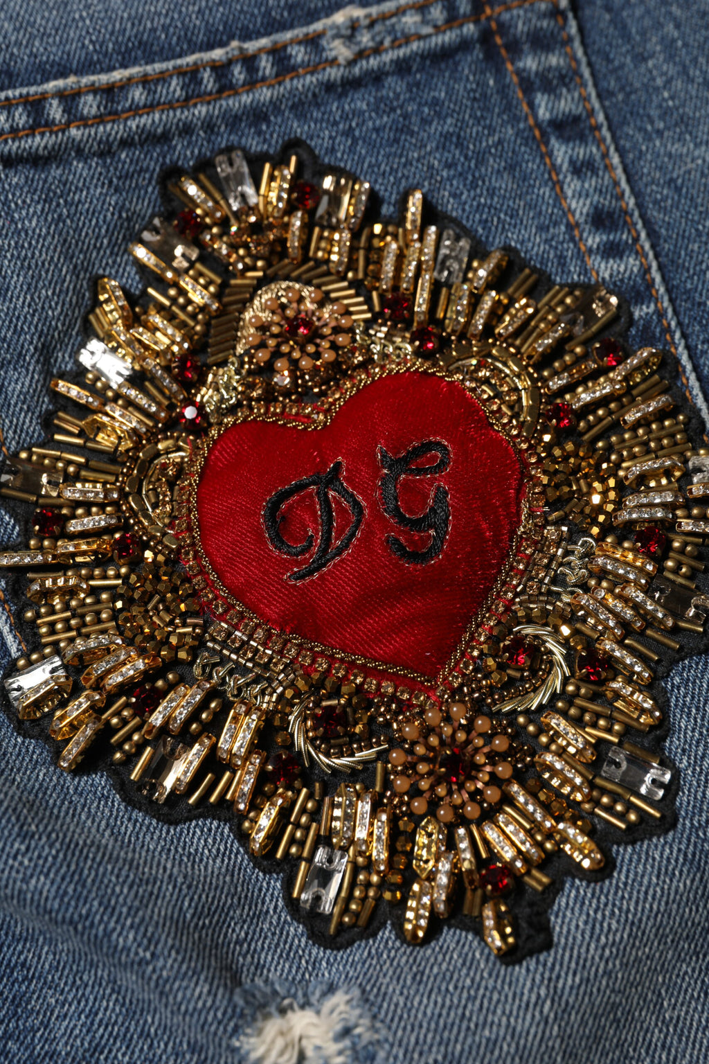 Dolce & Gabbana | Blue Cotton Boyfriend Tattered Denim Jeans