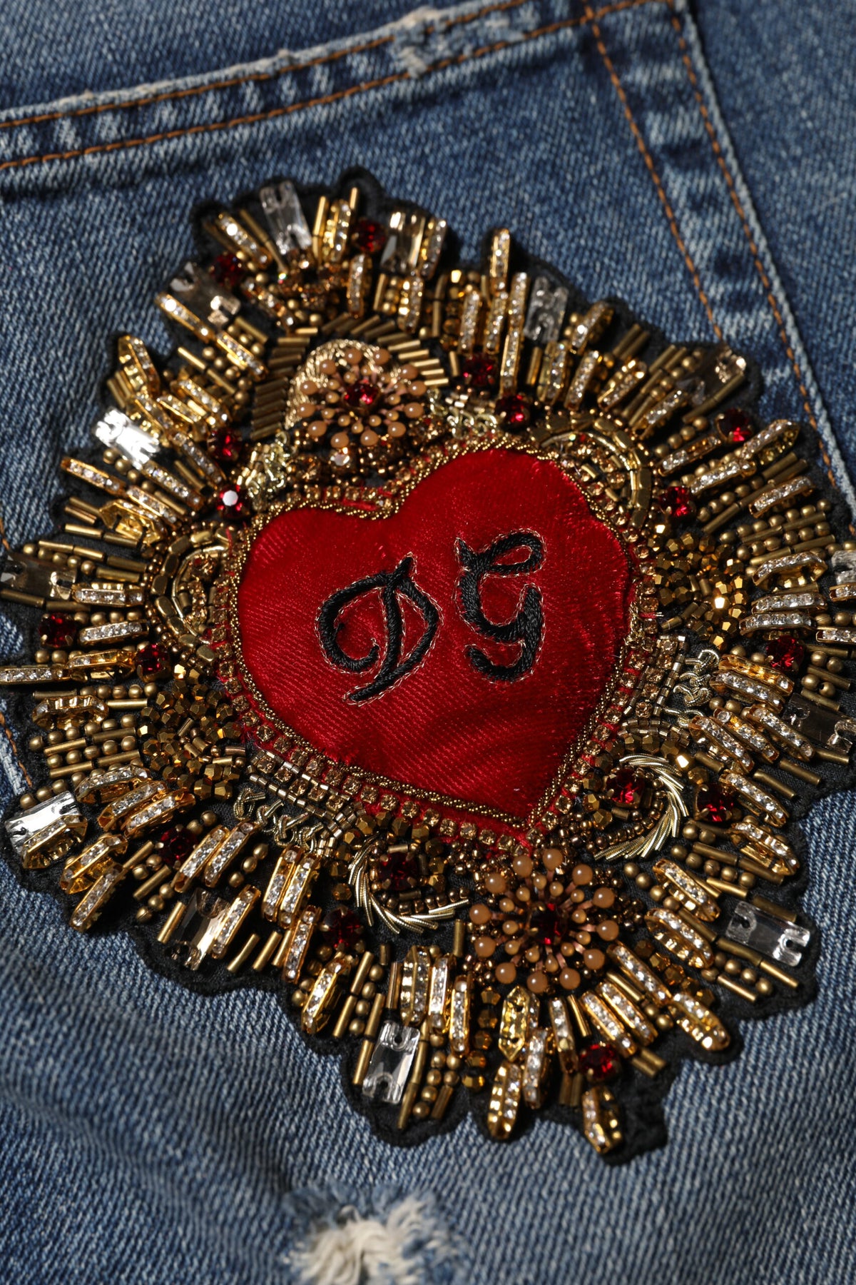 Dolce & Gabbana | Blue Cotton Boyfriend Tattered Denim Jeans