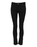 Dolce & Gabbana | Black Cotton Logo Skinny Mid Waist Denim Jeans