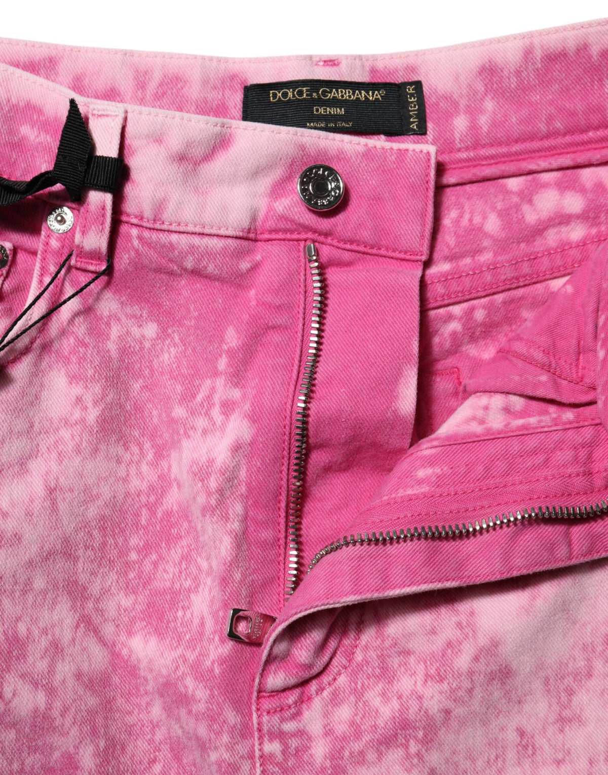 Dolce & Gabbana | Pink Tie Dye High Waist Tapered Denim Jeans