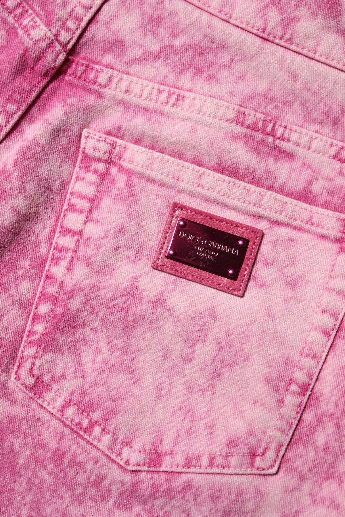 Dolce & Gabbana | Pink Tie Dye High Waist Tapered Denim Jeans