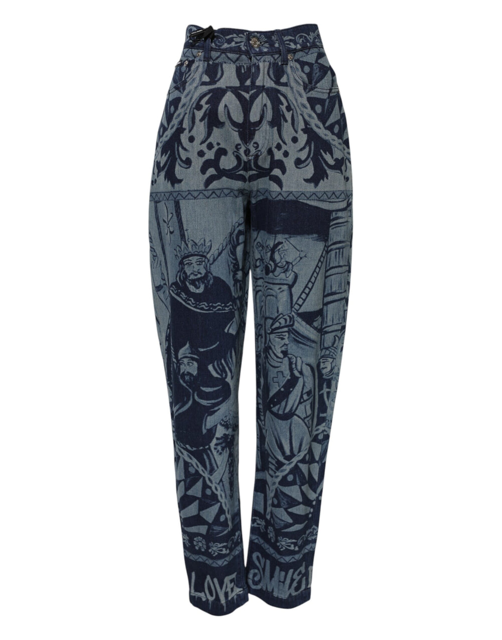 Dolce & Gabbana | Blue Graphic Print Tapered Denim Jeans