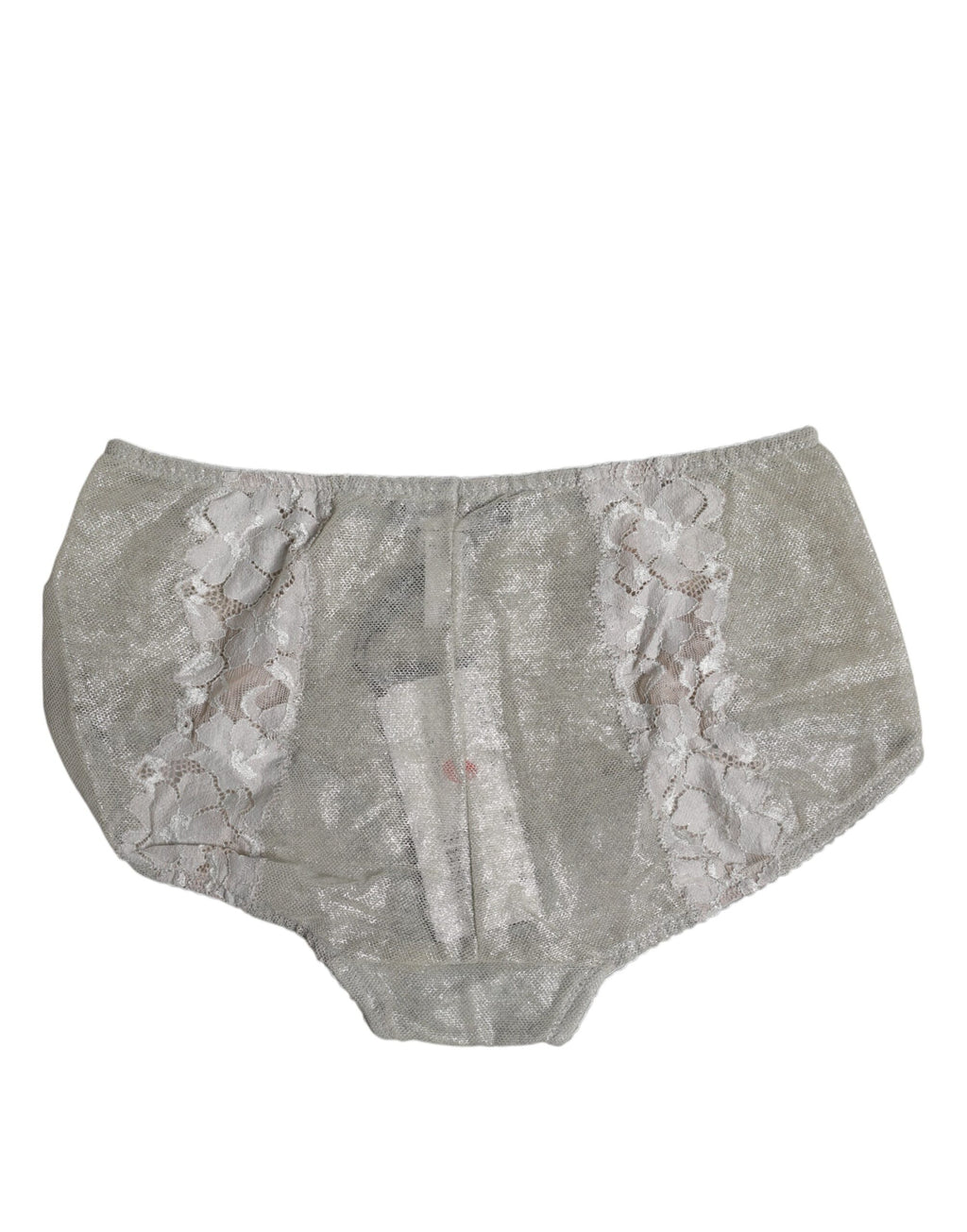 Dolce & Gabbana | Gray Cotton Floral Lace High Waist Panty Underwear