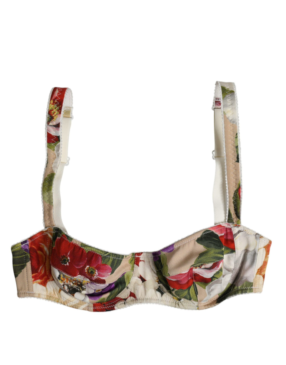 Dolce & Gabbana | Beige Floral Balconcino Underwired Bra Underwear
