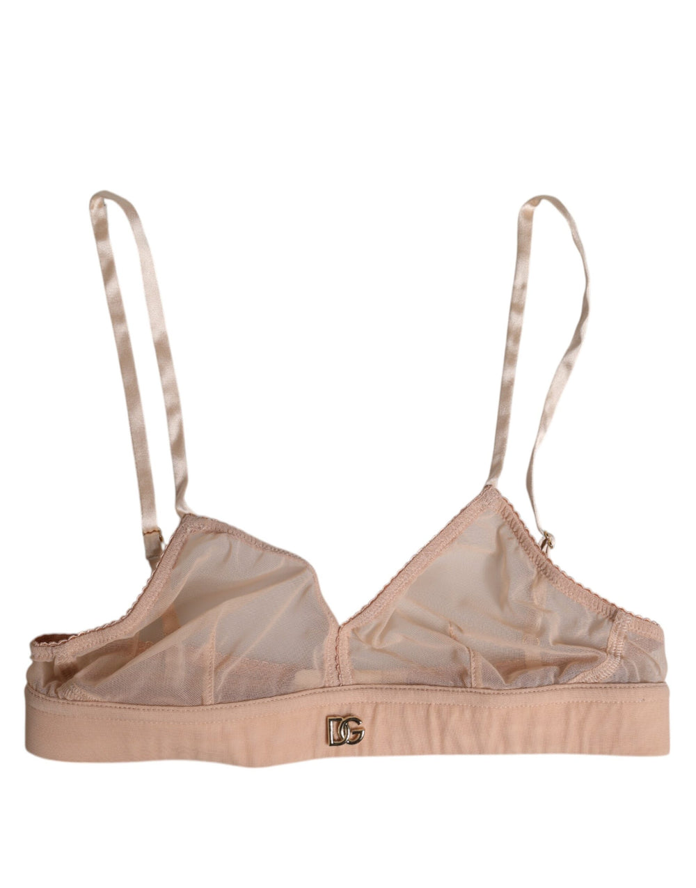 Dolce & Gabbana | Powder Pink Nylon DG Logo Non Wire Bra Underwear