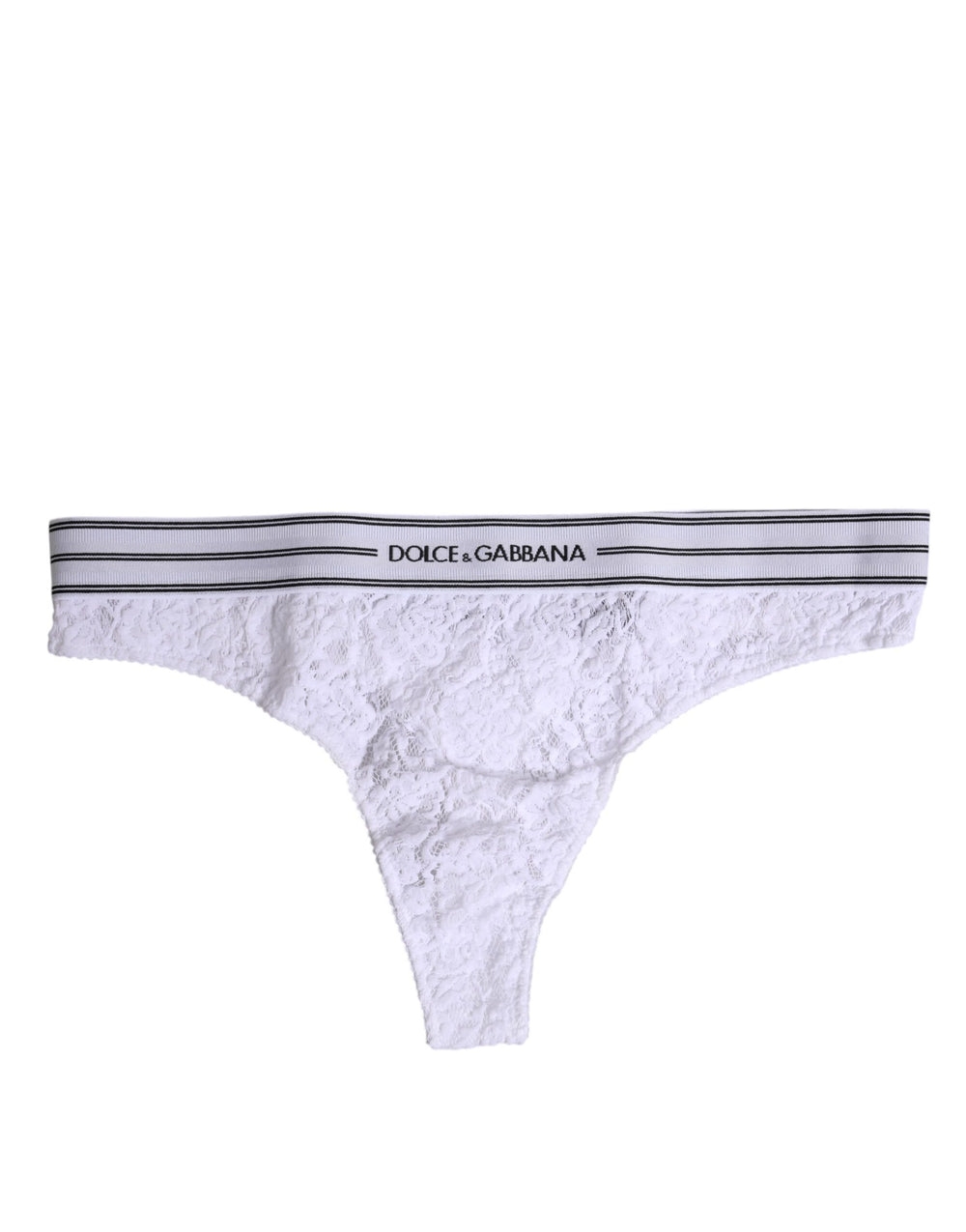 Dolce & Gabbana | White Nylon Floral Lace Bottom Panty Underwear