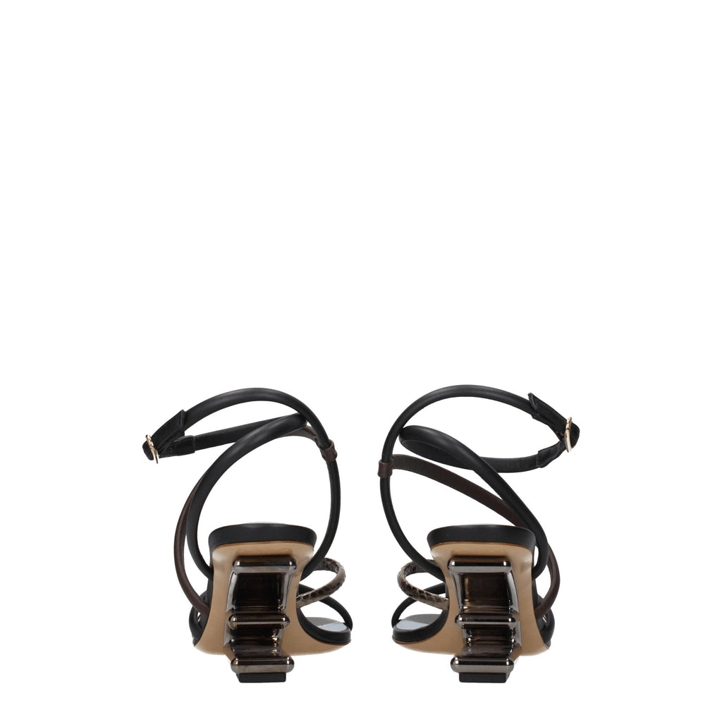 Fendi | Multicolor Leather Flat Sandals