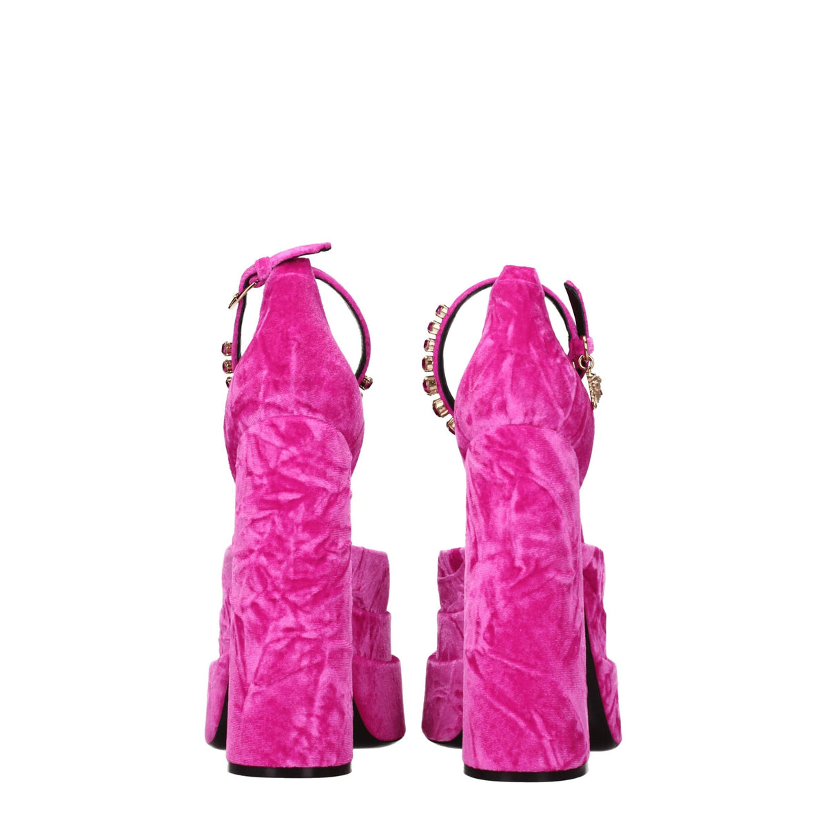 Versace | Pink Velvet Platform Sandals
