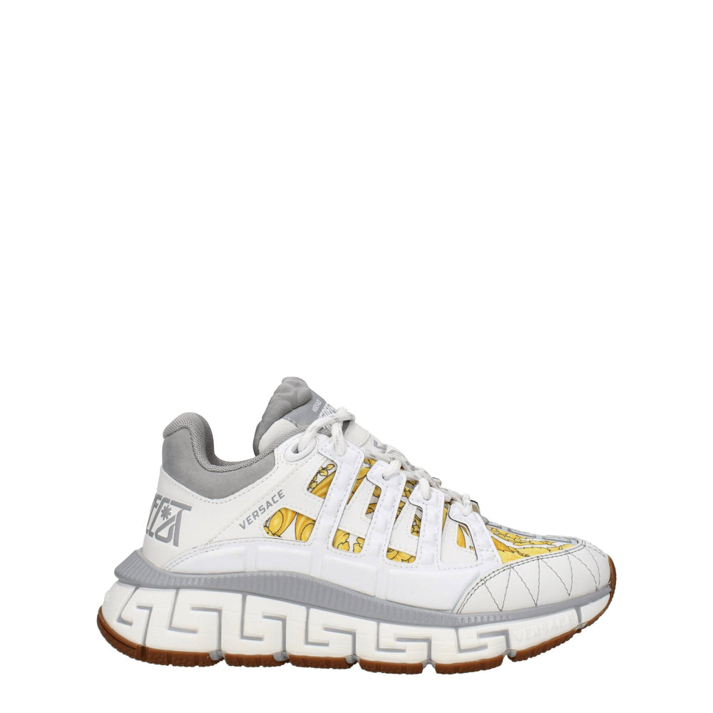Versace | White Fabric Athletic Sneakers