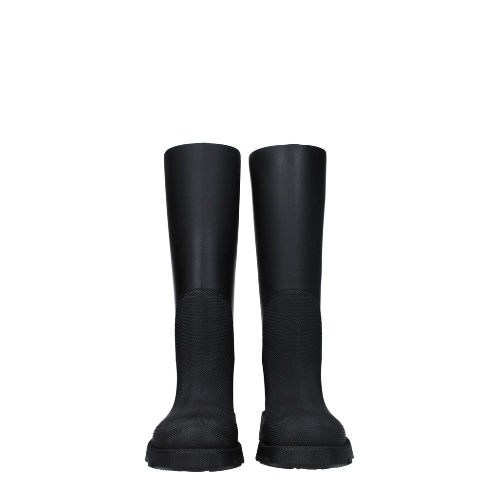 Burberry | Black Cotton Rain Boots