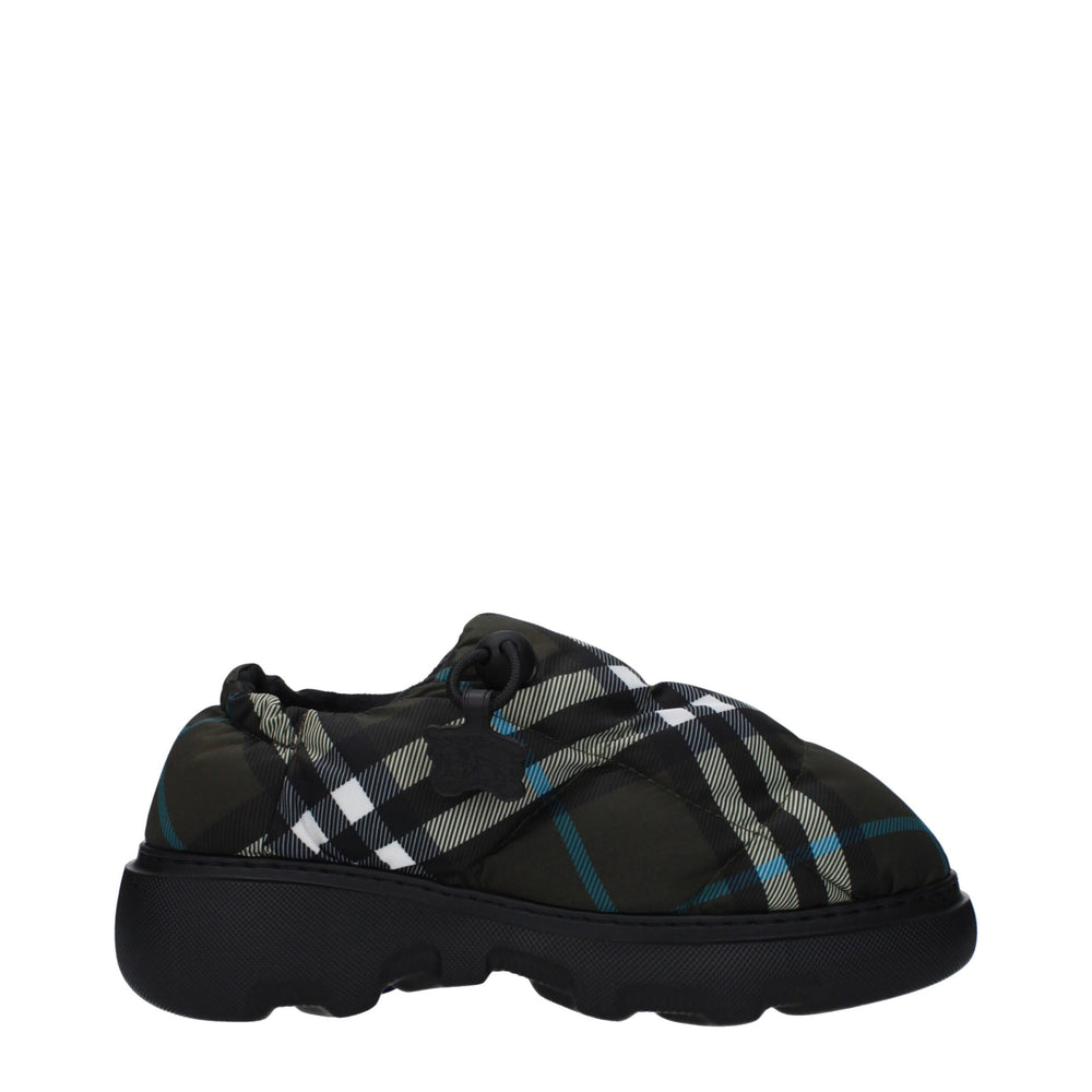 Burberry | Green Fabric Slip-On Loafers