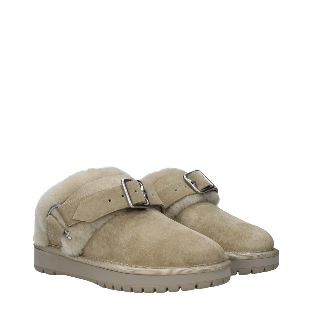 Burberry | Green Leather Slippers