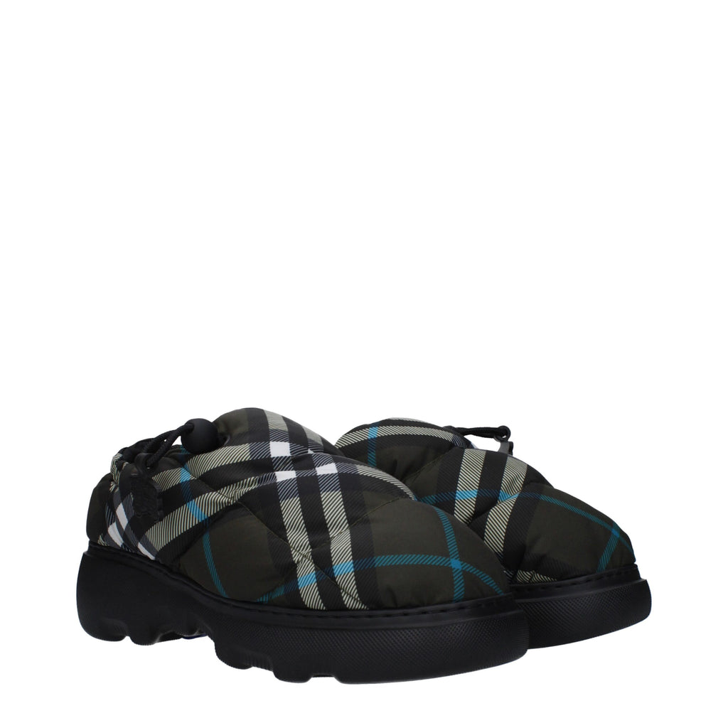 Burberry | Green Fabric Slip-On Loafers