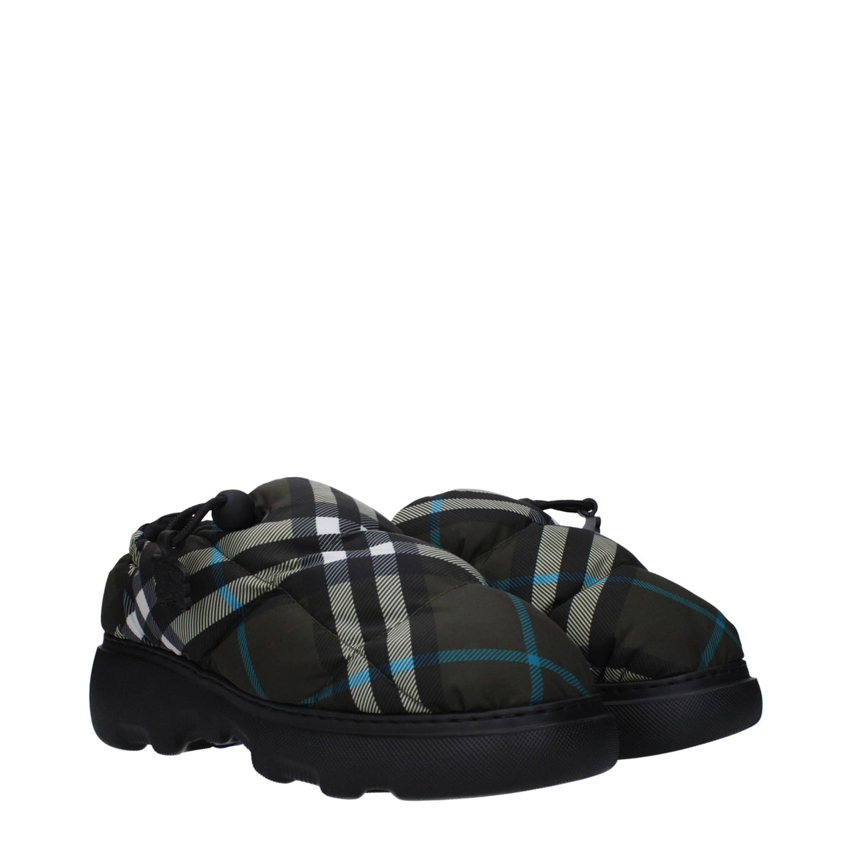 Burberry | Green Fabric Slip-On Loafers