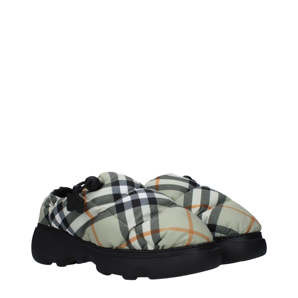 Burberry | Green Fabric Slip-On Loafers