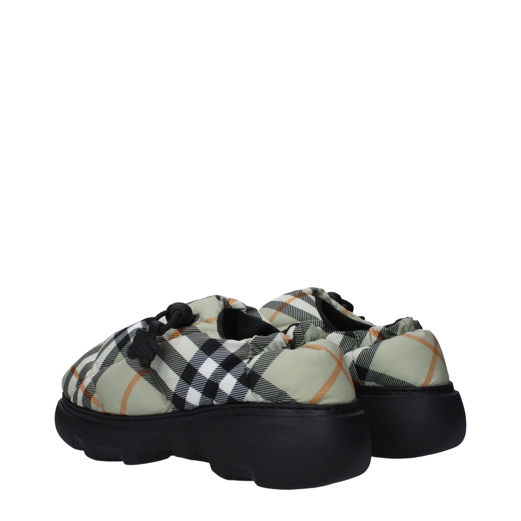 Burberry | Green Fabric Slip-On Loafers