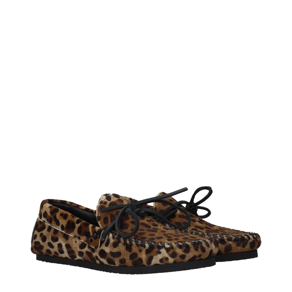 Isabel Marant | Brown Horsehair Slip-On Loafers
