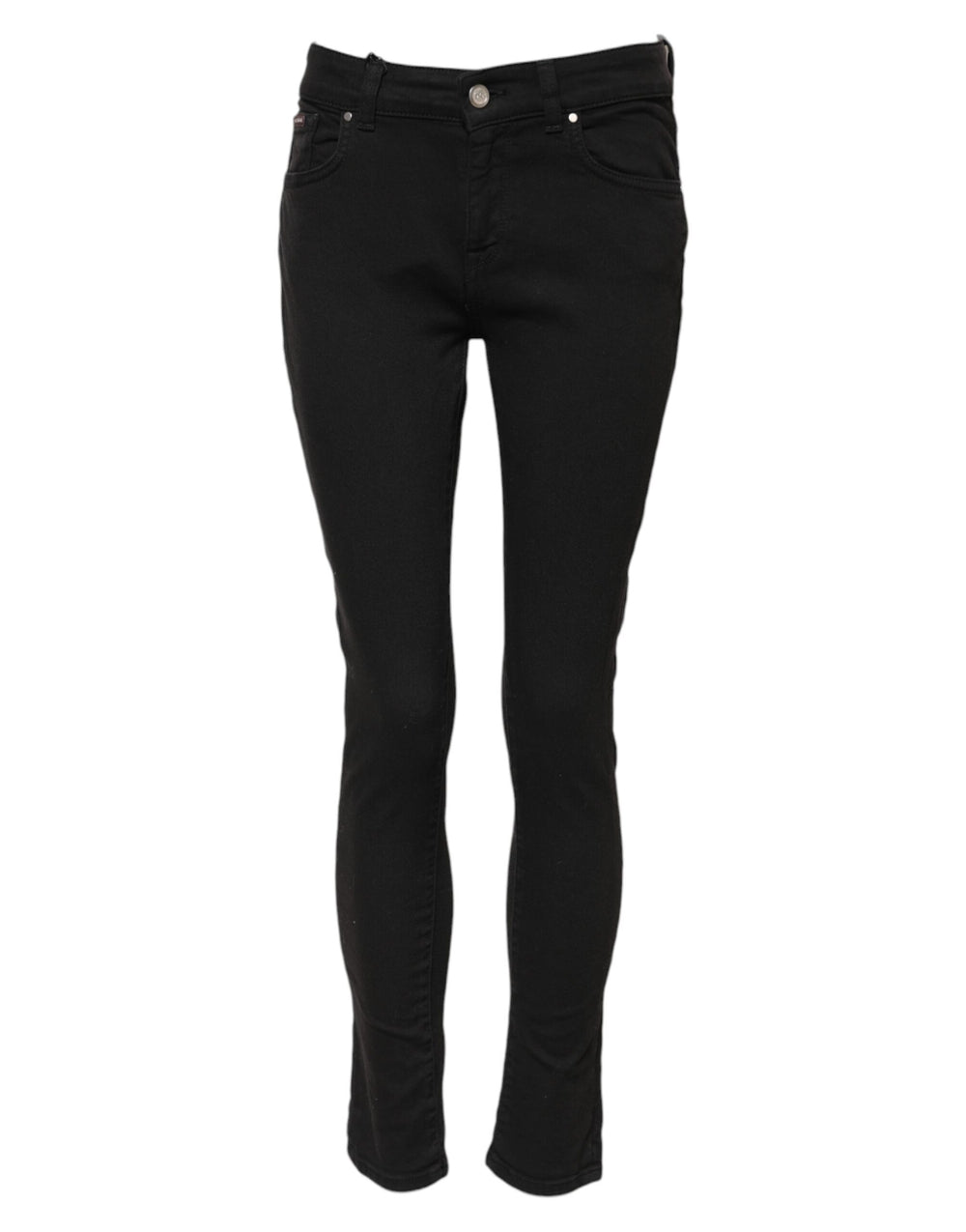 Dolce & Gabbana | Black Cotton Skinny Mid Waist Denim Jeans