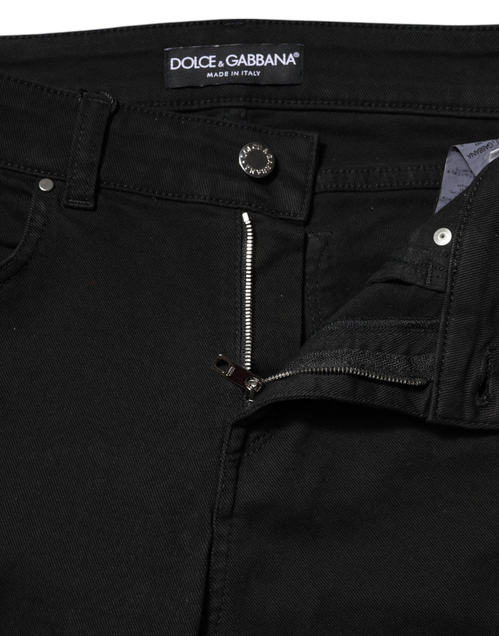 Dolce & Gabbana | Black Cotton Skinny Mid Waist Denim Jeans