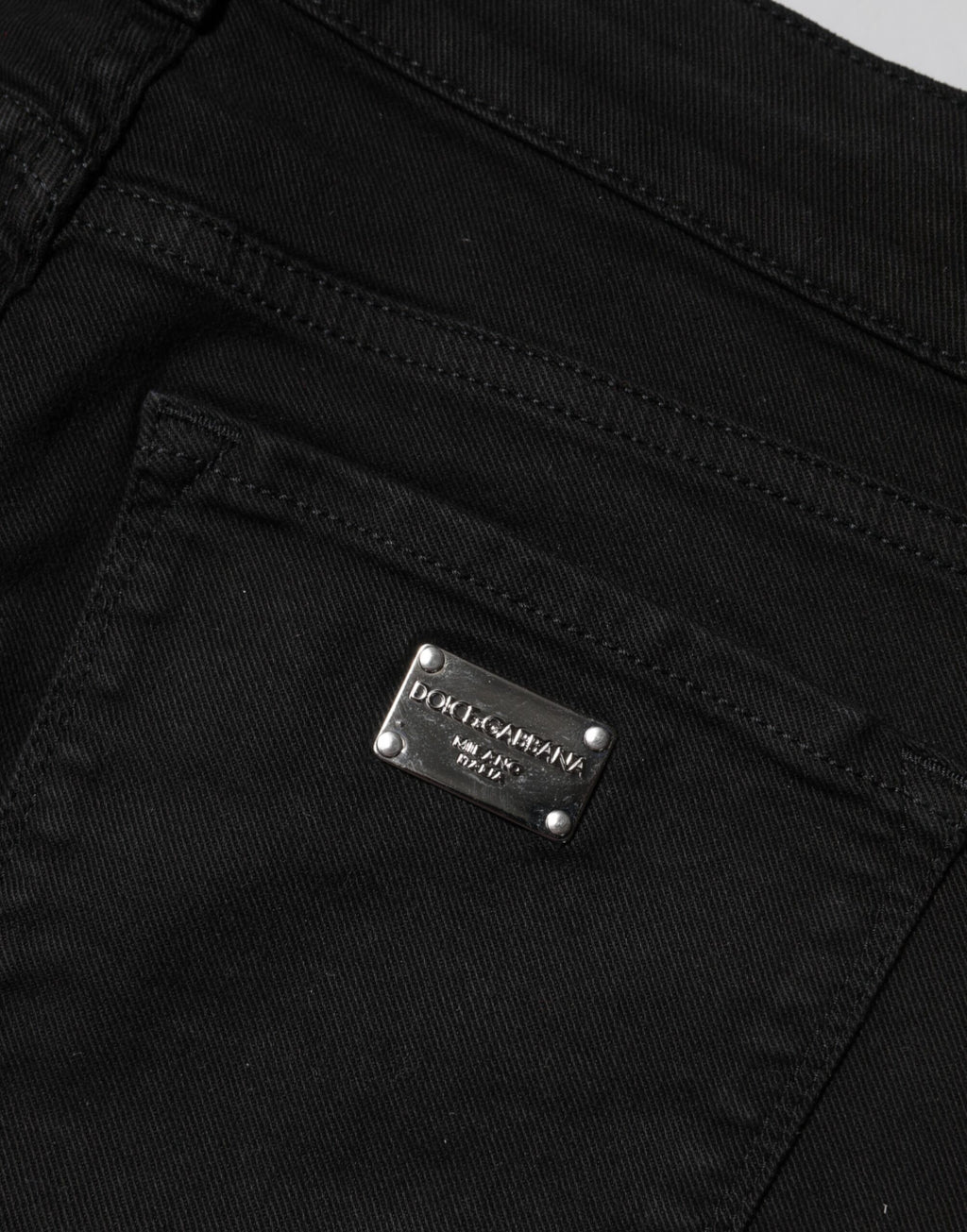 Dolce & Gabbana | Black Cotton Skinny Mid Waist Denim Jeans