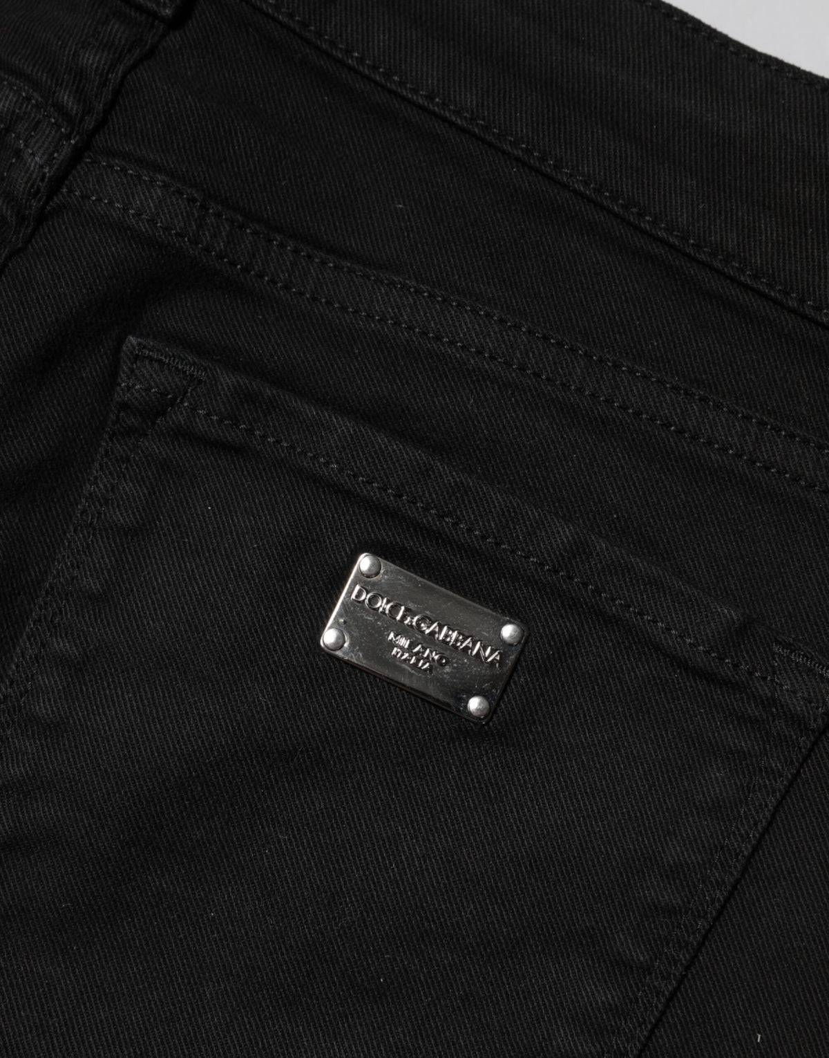 Dolce & Gabbana | Black Cotton Skinny Mid Waist Denim Jeans