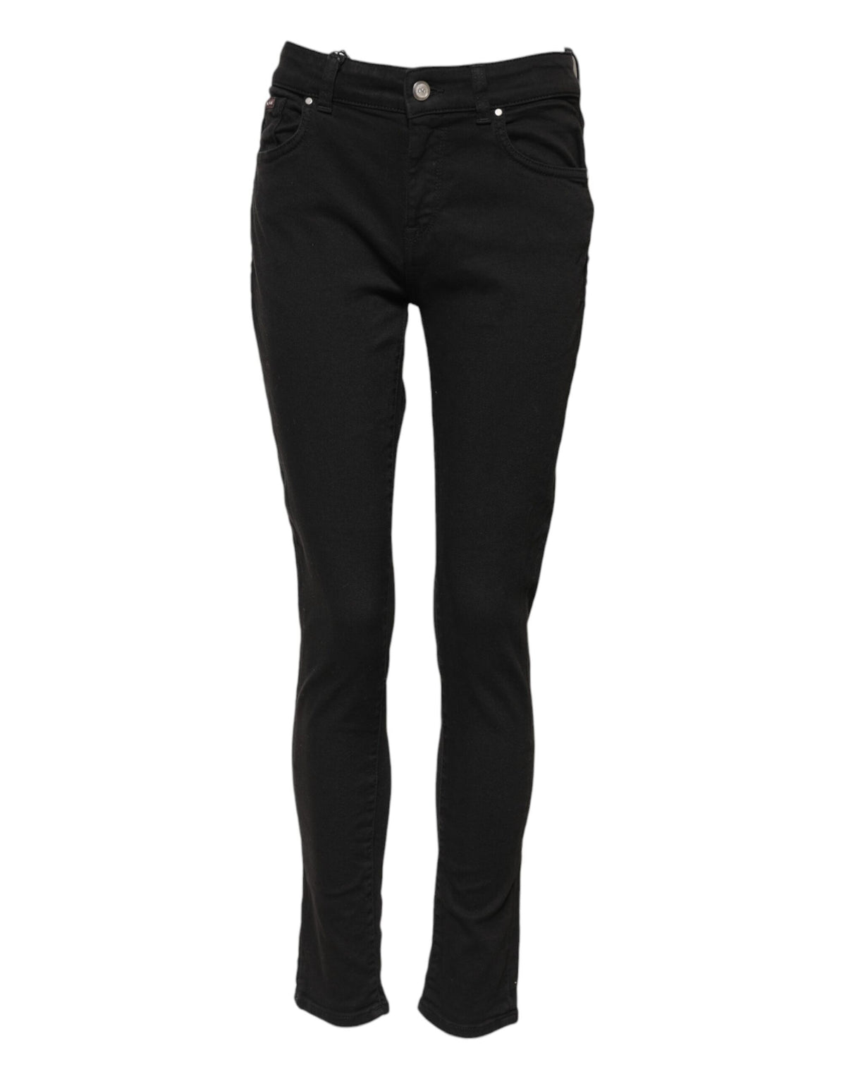 Dolce & Gabbana | Black Cotton Skinny Mid Waist Denim Jeans