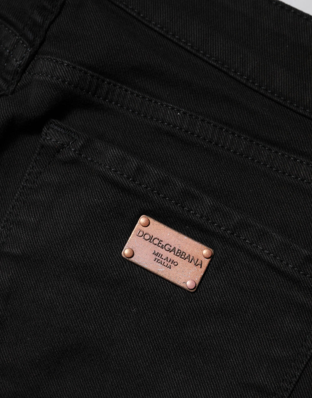 Dolce & Gabbana | Black Cotton Skinny Mid Waist Denim Jeans
