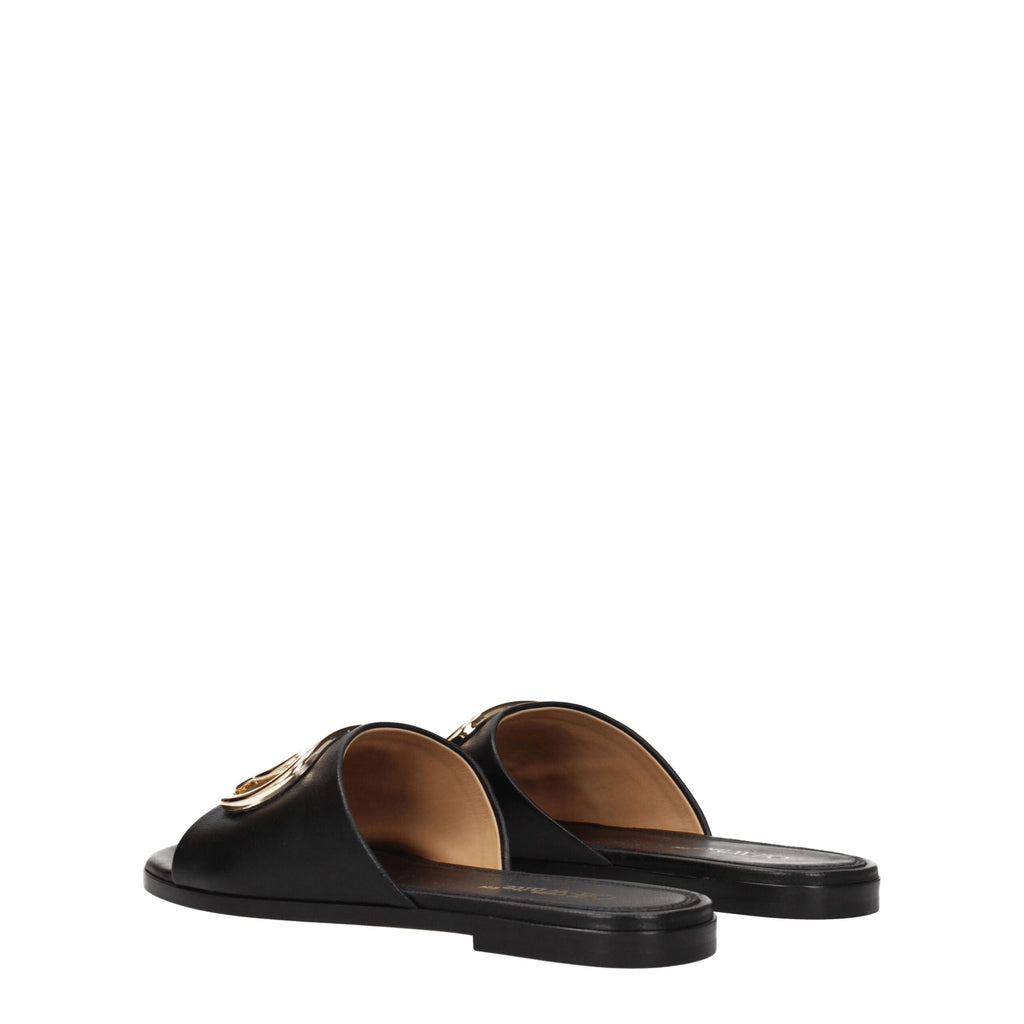 Off-White | Black Leather Slippers