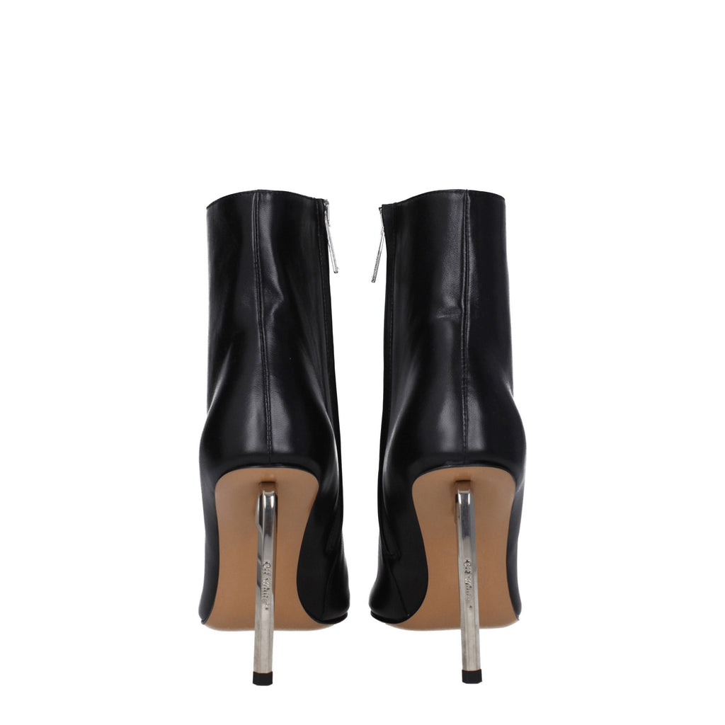 Off-White | Black Leather Ankle Boots