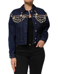 Dolce & Gabbana | Blue Cotton Denim Crystal Embellished Jacket