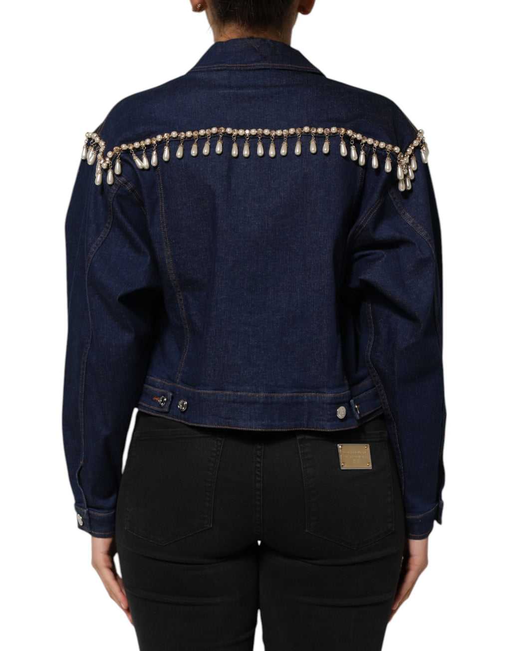 Dolce & Gabbana | Blue Cotton Denim Crystal Embellished Jacket