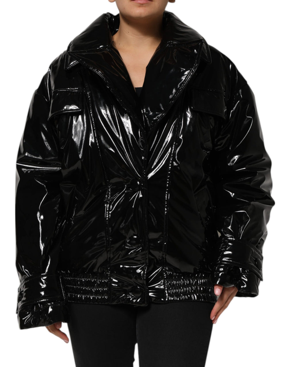 Dolce & Gabbana | Black Polyester Quilted Puffer Coat Jacket