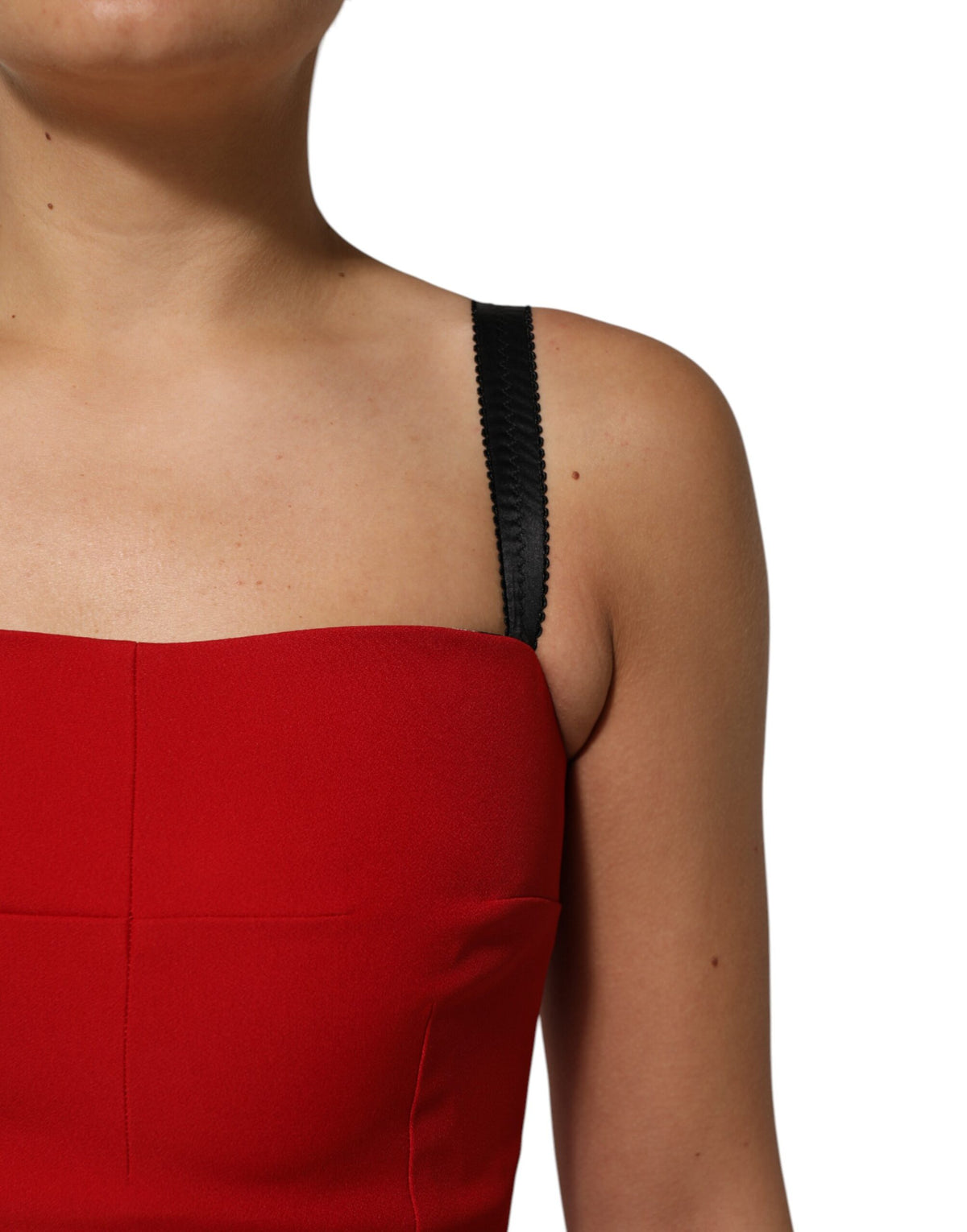 Dolce & Gabbana | Red Stretch Bodycon Sheath Knee Length Dress