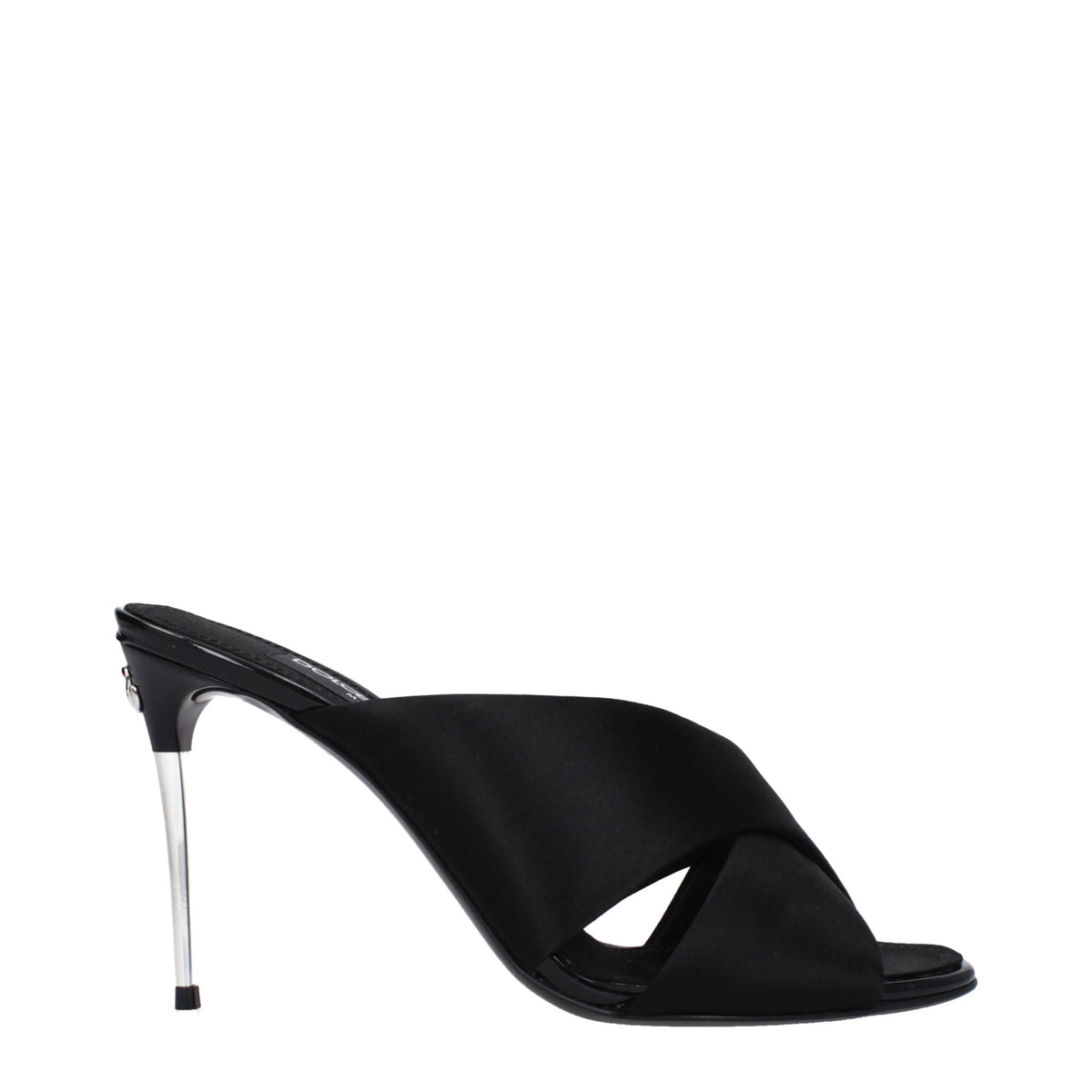 Dolce & Gabbana | Black Satin Stiletto Heel Sandals