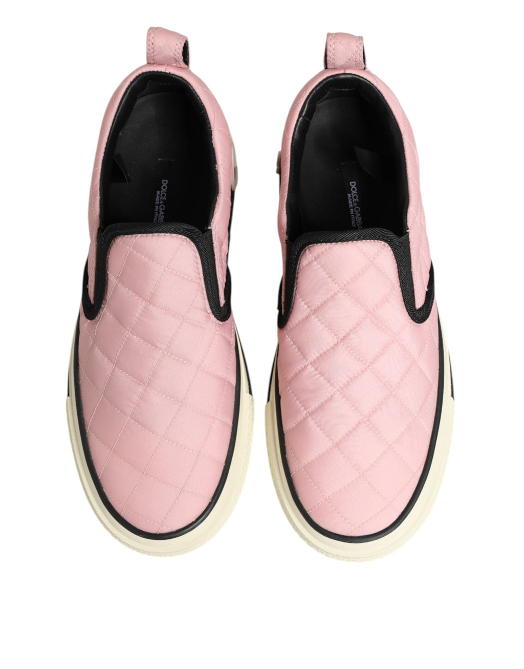 Dolce & Gabbana | Pink Quilted Nylon Slip-On Sneaker Shoes