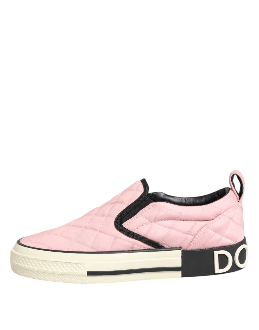 Dolce & Gabbana | Pink Quilted Nylon Slip-On Sneaker Shoes